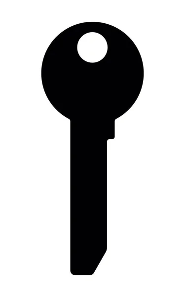 Key on white background, vector silhouette — Stock Vector