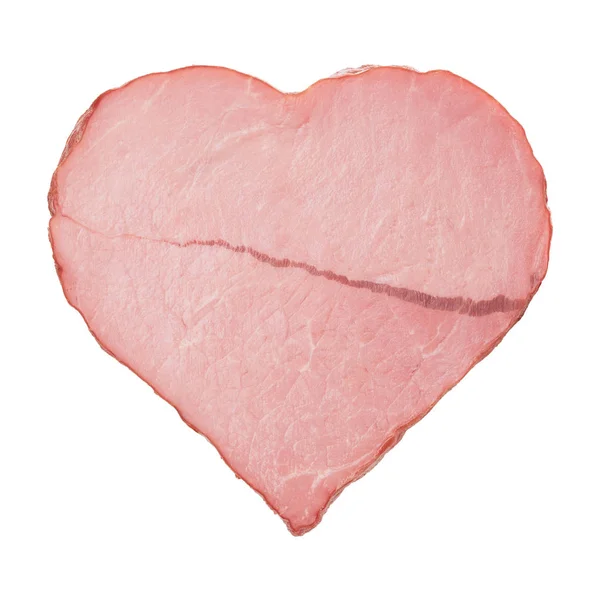 Meat in the shape of a heart with a scar — Stock Photo, Image