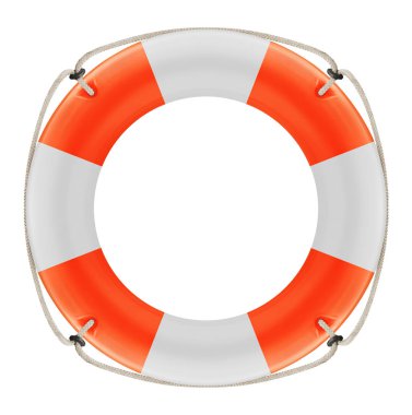 Beyaz bir arka plan üzerinde izole lifebuoy
