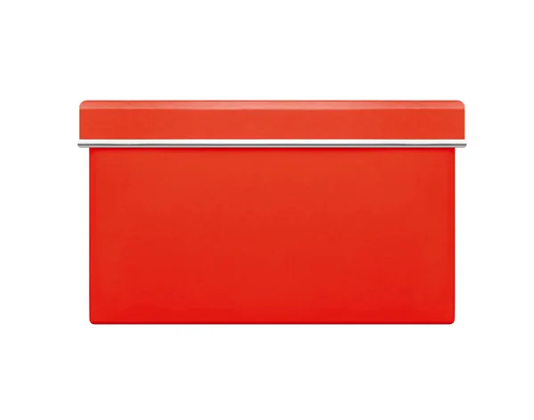 Beyaz zemin üzerine kırmızı kutu — Stok fotoğraf