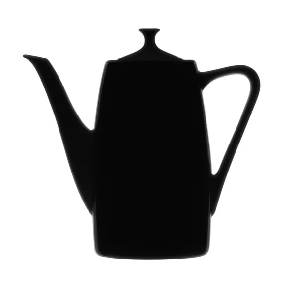 咖啡壶的轮廓在白色背景下是孤立的 — 图库照片