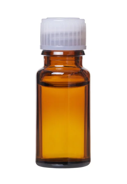 Fehér színű gyógyszeres vagy kozmetikai készítményt tartalmazó injekciós üveg — Stock Fotó