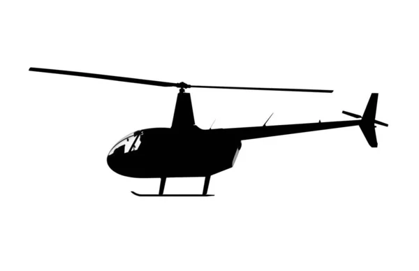 Silhouet van een helikopter op witte achtergrond. — Stockfoto