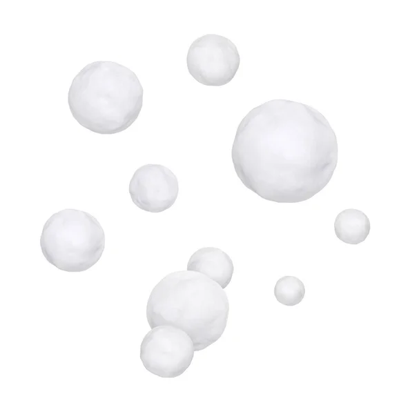 Bolas de neve isoladas no fundo branco — Fotografia de Stock