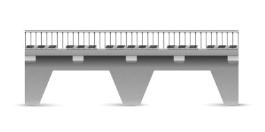 Beyaz arka plan üzerinde vektör yol beton köprü. t'nin açıklığı
