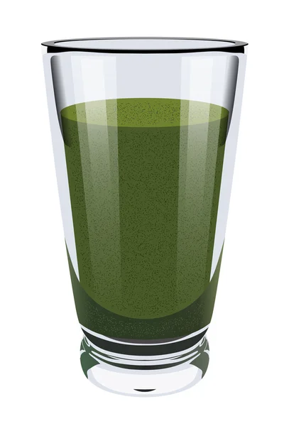 Représentation vectorielle réaliste de haute tasse en verre avec smoothie vert — Image vectorielle