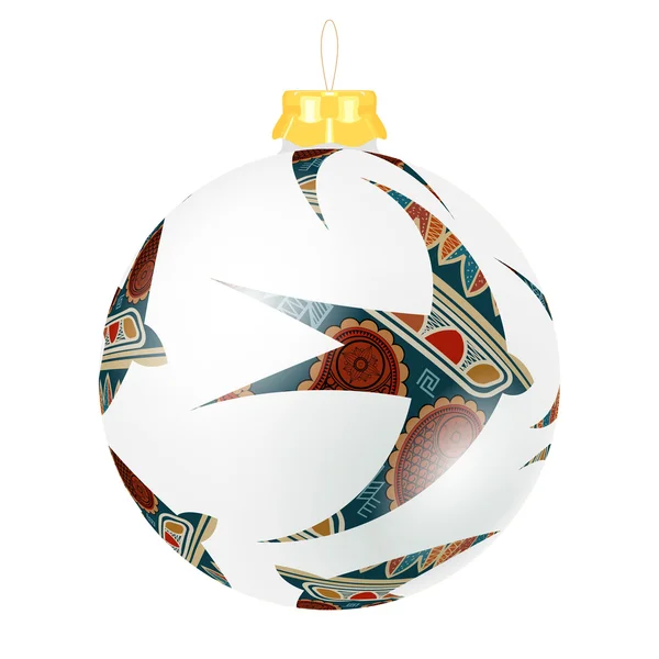 Vector Christmas decoration made from tribal birds shapes. Origi — Stock Vector