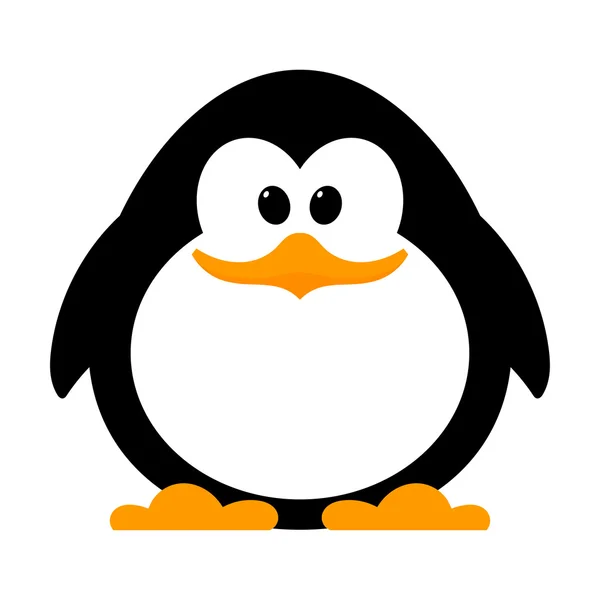 Μικρό χαριτωμένο πιγκουίνος σε λευκό φόντο. O εικονογράφηση διάνυσμα — Διανυσματικό Αρχείο
