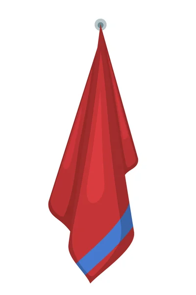 Vektor-Illustration von hängenden roten Frotteehandtüchern auf weißem Rücken — Stockvektor