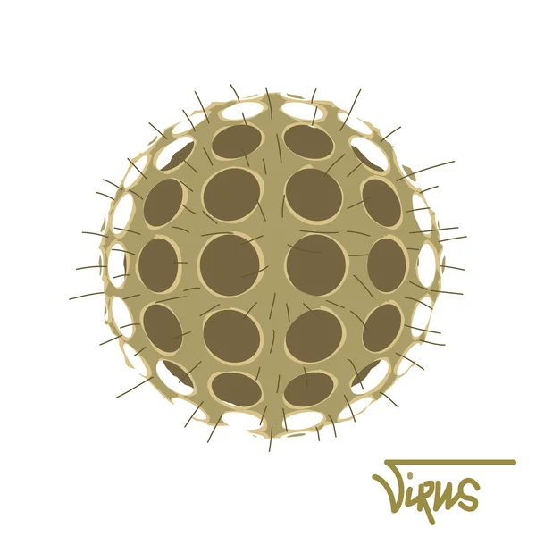 Vektor putaran ilustrasi virus berbahaya pada backgr putih - Stok Vektor