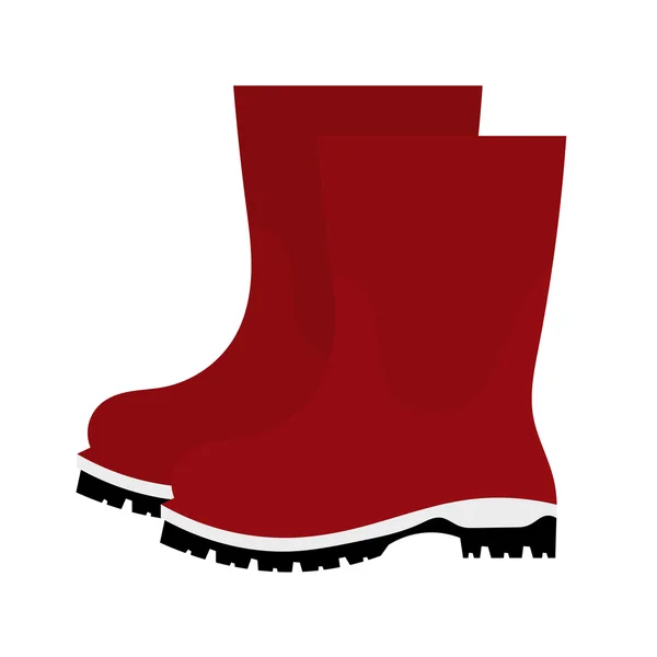 Illustrazione vettoriale di astratti stivali di gomma rossa su un retro bianco — Vettoriale Stock