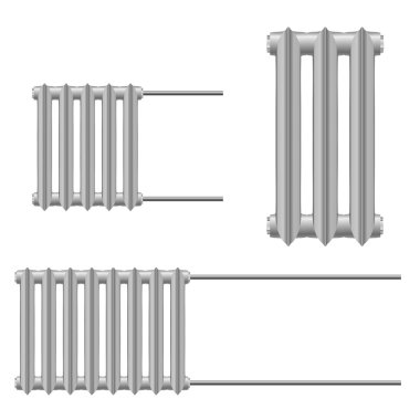 Beyaz arkasında bir metal ısı radyatör vektör çizim ayarla