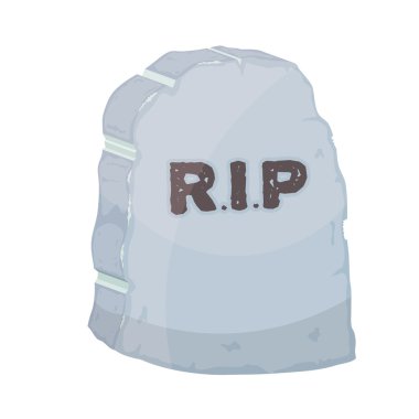 Vektör çizim mezar taşı beyaz arka plan üzerinde. Çizgi film IMAG