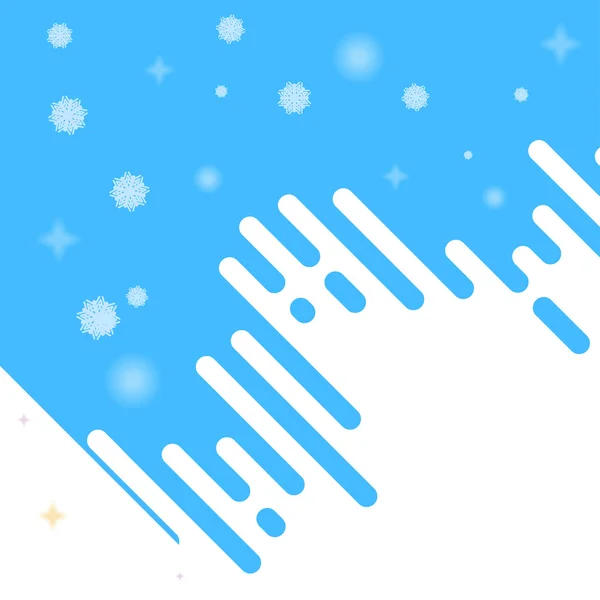 Fond d'hiver abstrait avec rayures bleues et élément lumineux — Image vectorielle