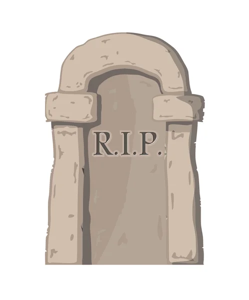 Vector illustration big gravestone on white background. Cartoon — Stock Vector