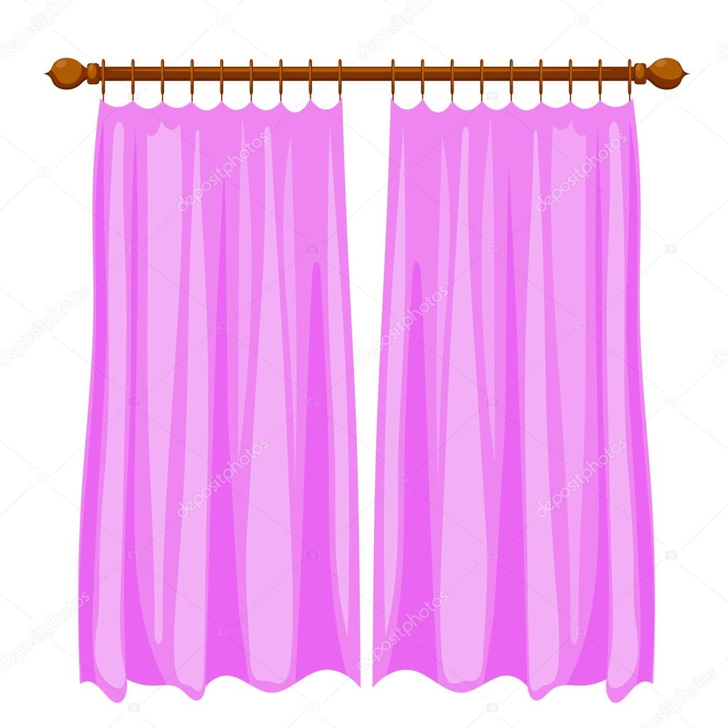 Vector illustration of abstract violet Cartoon curtains on the l