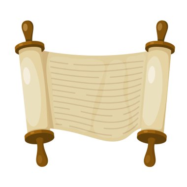 Vektör çizim papirüs üzerine beyaz bir arka plan. Kaydırma pap