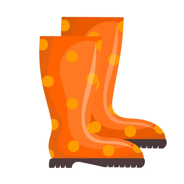 Vector illustration of orange rubber boots on a white background — Stock Vector