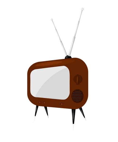 Vektorillustration av en vintage Retro Tv. television i tecknad — Stock vektor