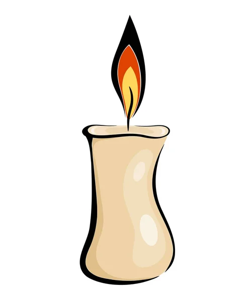 Vector illustration of abstract vintage wax candle in a candlest — Stock Vector