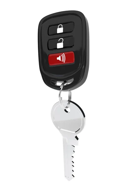 Las llaves del coche con un control automático aislado en la espalda blanca —  Fotos de Stock