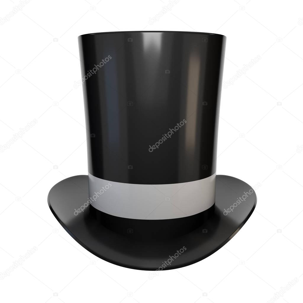 Realistic image of high hats. Retro cylinder cap on a white back