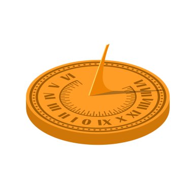 Color vector image of a sundial on a white background. Sundial i clipart
