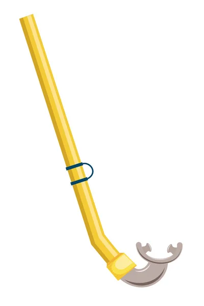 Векторна ілюстрація жовтої пластикової трубки для плавання на б — стоковий вектор