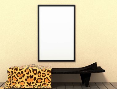 Afrikalı kabile etnik yatak 3D Illustration. Kabile kadar alay int
