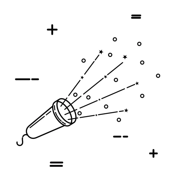 Illustrazione astratta vettoriale di icone lineari di popper con conf — Vettoriale Stock