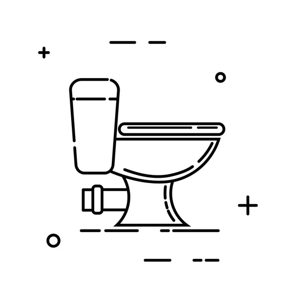 Abstracte zwarte kom WC pictogram op witte achtergrond. Symbool van h — Stockvector