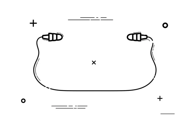Просто черный векторный значок наушников на белом фоне. Векторное заболевание — стоковый вектор