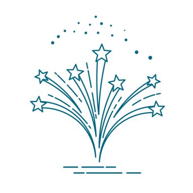 Fireworks ile doğrusal bir stil yıldızlarda. Satırı simgesi. W izole