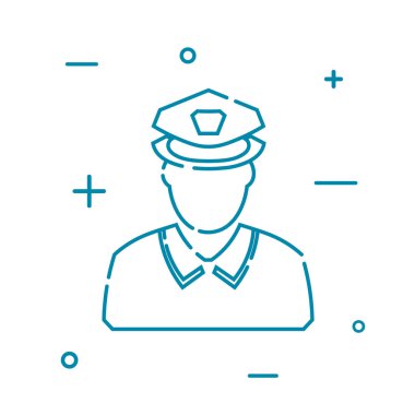 Beyaz arka plan üzerinde izole erkek siluet. Doğrusal tarzı. Vect