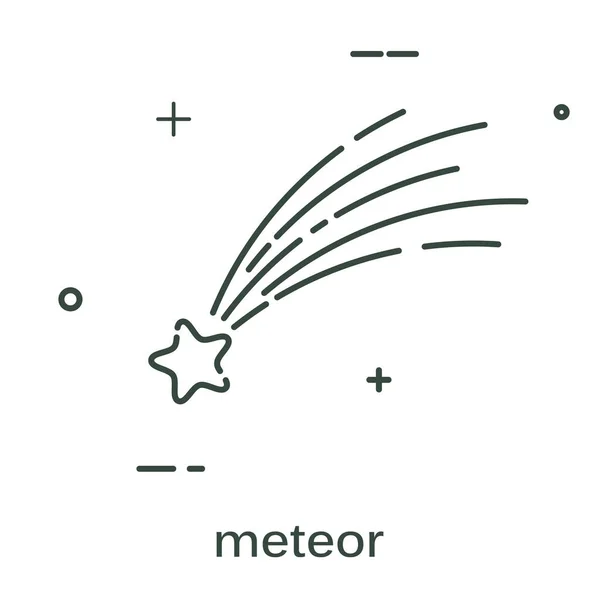 Jednoduchý plochý ikona padající hvězdy na bílém podkladu. Linea — Stockový vektor