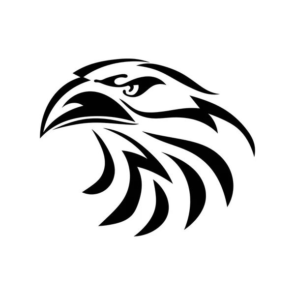 Schwarze Zeichnung eines Adlerkopfes auf weißem Hintergrund. ab — Stockvektor