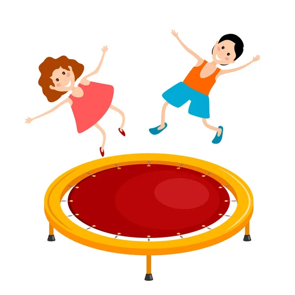 Abstract cartoon afbeelding van een helder gekleurde trampoline en — Stockvector