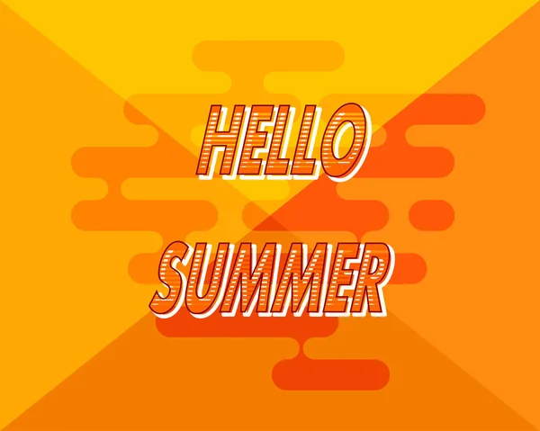 Fundo amarelo abstrato com Olá verão. Vector illustrati — Vetor de Stock