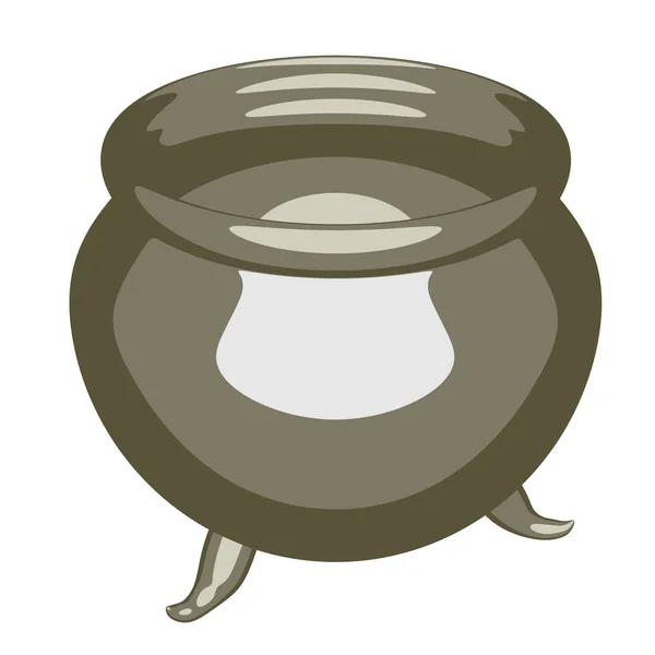 Dibujos animados de una olla de barro. Ilustración vectorial — Vector de stock