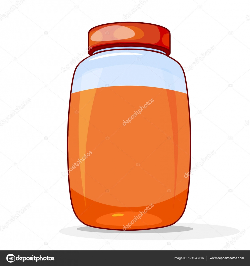 Un luminoso cardan colorato disegno di miele in un vaso di vetro su una priorit  bassa bianca Illustrazione vettoriale di cibo dolce — Vettoriali di