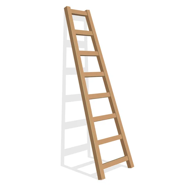 Escalera realista sobre fondo blanco. Ilustración vectorial — Vector de stock