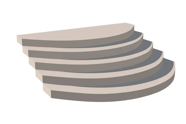 Betong trappa på en vit bakgrund. Stege vektorillustration — Stock vektor