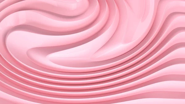 繊細なピンクのクリーム色のカールと抽象的な背景は。3 d レンダリング — ストック写真