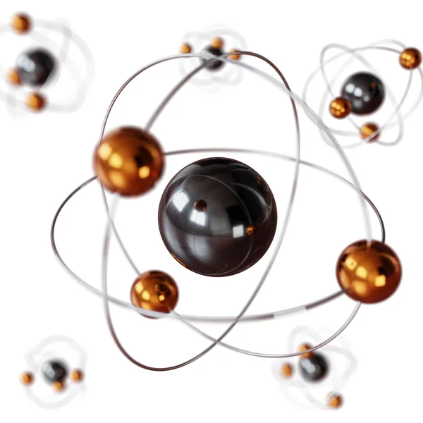 Абстрактный химический фон с молекулами. 3d иллюстрация химических элементов — стоковое фото
