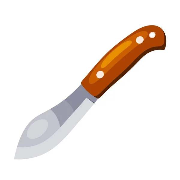 Color image of the knife. Vector illustration of a simple knife in Cartoon style on a white background. — Stock Vector