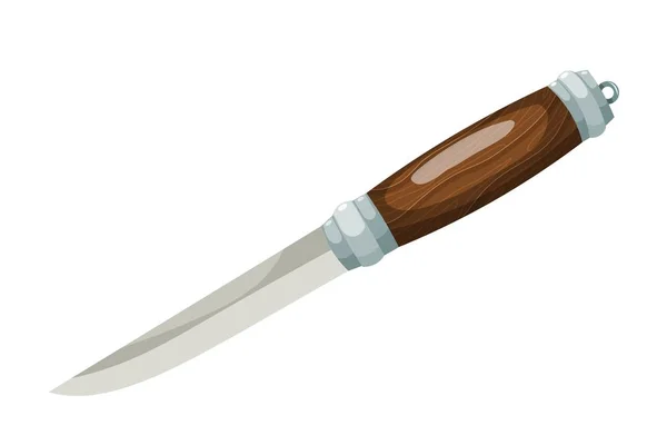 Imagem colorida de uma faca sobre um fundo branco. Ilustração do vetor Faca estilo desenhos animados —  Vetores de Stock