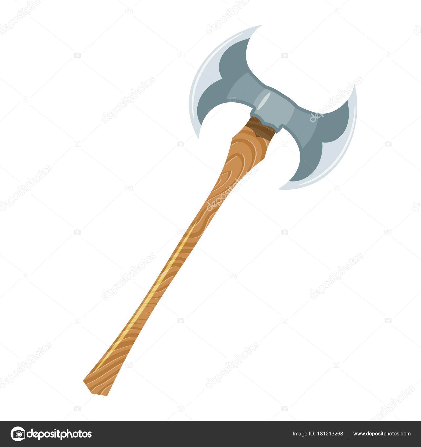 Image en couleur d’une hache viking sur un fond blanc stock illustration color image of a viking