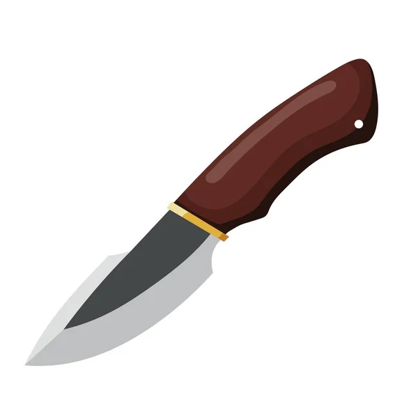 Kleurenafbeelding van een combat knife op een witte achtergrond. Vectorillustratie van een snijgereedschap en een leeg wapen cartoon stijl — Stockvector