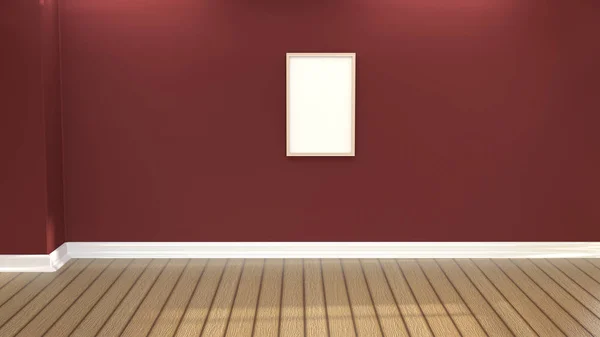 간단한 프레임 빈 벽입니다. 프레 젠 테이 션에 대 한 디자인의 요소입니다. 3d 렌더링입니다. 모의 — 스톡 사진
