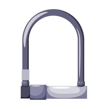 Bisiklet vektör çizim koruyan bir beyaz arka plan izole nesnesi üzerinde basit güvenilir bisiklet kilidi renkli görüntü